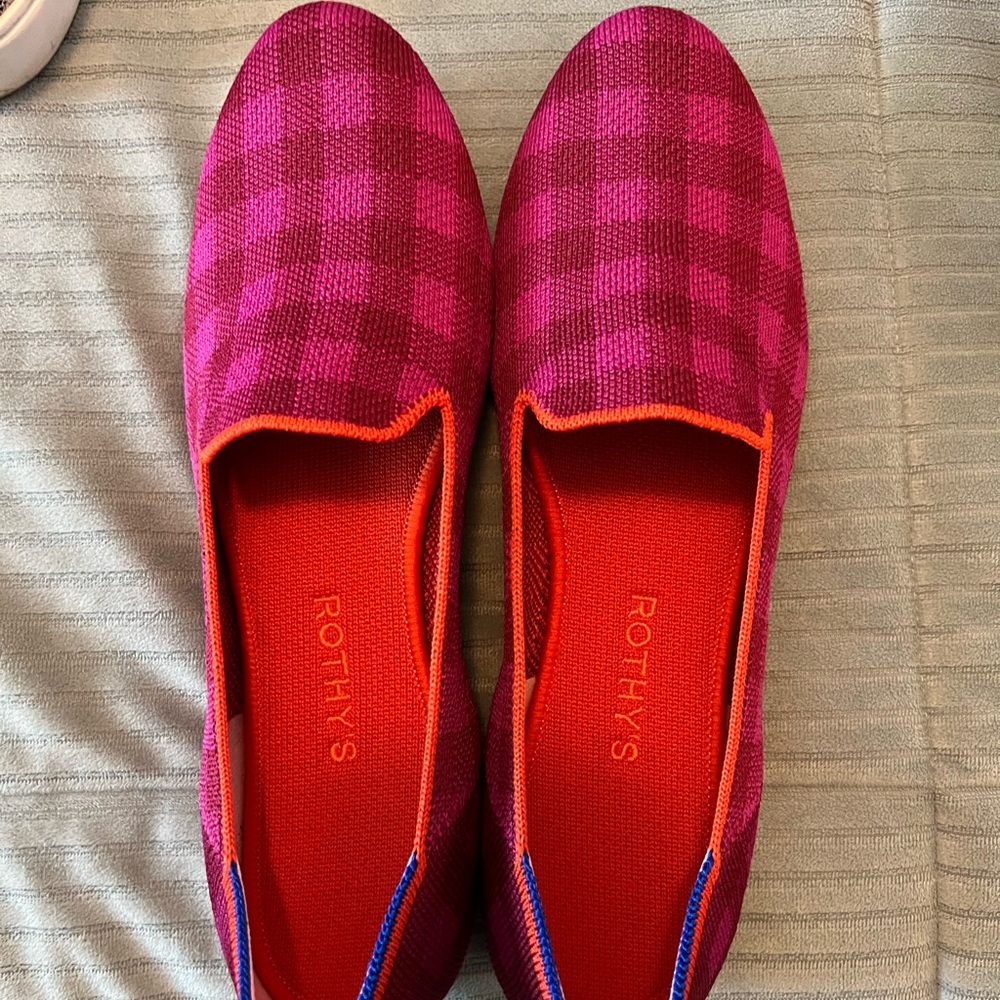 Rothy’s cherry gingham loafers